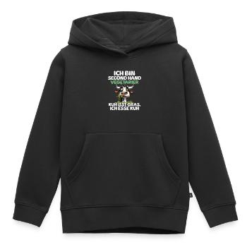Second Hand Vegetarier - Kinder Premium Organic Hoodie - Schwarz - Vorne - AI Model Kid Male (0cm)