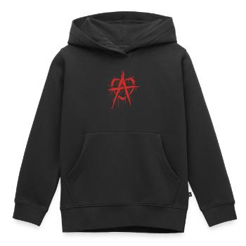 Love anarchy - Kids Premium Organic Hoodie - black - Front - AI Model Kid Male (0cm)