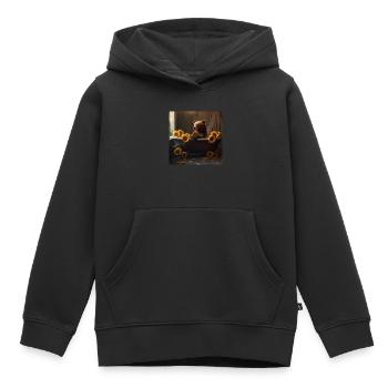 Tragen - Kinder Premium Organic Hoodie - Schwarz - Vorne - AI Model Kid Male (0cm)