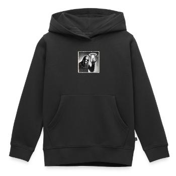 Rock, Rocker, Musique rock, Heavy metal, Rock Hand - Sweat Premium à capuche enfant bio - noir - Devant - AI Model Kid Male (0cm)
