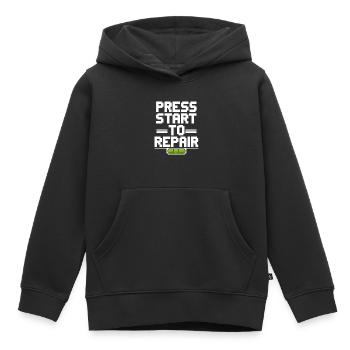 Réparation de jeux rétro Console vintage - Sweat Premium à capuche enfant bio - noir - Devant - AI Model Kid Male (0cm)