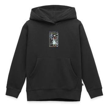 Dieu Yoruba - Obatala - Sweat Premium à capuche enfant bio - noir - Devant - AI Model Kid Male (0cm)