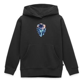 Wolf - Kinder Premium Organic Hoodie - Schwarz - Vorne - AI Model Kid Male (0cm)