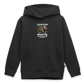 paresseux paresseux paresseux amant paresseux - Sweat Premium à capuche enfant bio - noir - Devant - AI Model Kid Male (0cm)