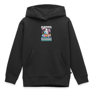 Paniers de lapins et bénédictions Sweet Easter - Sweat Premium à capuche enfant bio - noir - Devant - AI Model Kid Male (0cm)