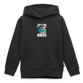 Observation des oiseaux Mignon Amoureux des oiseaux - Sweat Premium à capuche enfant bio - noir - Devant - AI Model Kid Male (0cm)