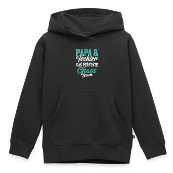 Papa Tochter Vatertag Vaterschaft Elternteil - Kinder Premium Organic Hoodie - Schwarz - Vorne - AI Model Kid Male (0cm)