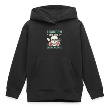 I Garden So I Don't Choke People Botanical Gardeni - Kids Premium Organic Hoodie - black - Front - AI Model Kid Male (0cm)