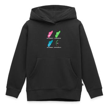 Madagascar Stimmungslevel Glücklich bis Ohne Sprit - Kinder Premium Organic Hoodie - Schwarz - Vorne - AI Model Kid Male (0cm)