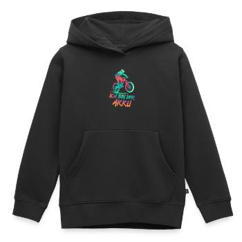 Radfahrer ICH BIN DER AKKU Radeln Lustiges - Kinder Premium Organic Hoodie - Schwarz - Vorne - AI Model Kid Male (0cm)