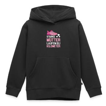 Mama STARKE MÜTTER LAUFEN 21.1 KILOMETER Lustiges - Kinder Premium Organic Hoodie - Schwarz - Vorne - AI Model Kid Male (0cm)