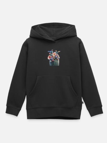Kaktus - Kinder Premium Organic Hoodie - Schwarz