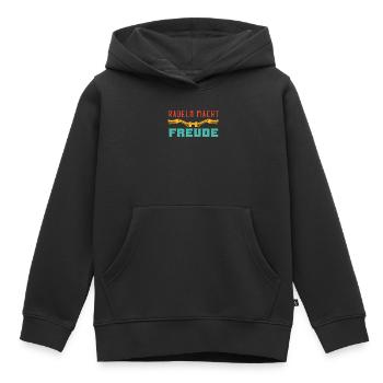 RADELN MACHT FREUDE Radfahren Lustiges - Kinder Premium Organic Hoodie - Schwarz - Vorne - AI Model Kid Male (0cm)