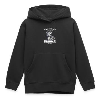 Annoncer la progéniture | Je vais être un grand frère en 2026 - Sweat Premium à capuche enfant bio - noir - Devant - AI Model Kid Male (0cm)