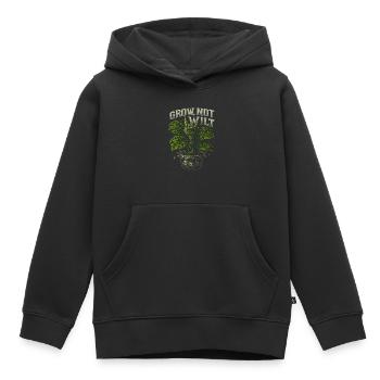 Cires, pas de roche végétale flétrie - Sweat Premium à capuche enfant bio - noir - Devant - AI Model Kid Male (0cm)