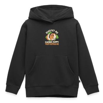 Tierwohl SCHÜTZE DIE KLEINEN STOPPT TIERVERSUCHE - Kinder Premium Organic Hoodie - Schwarz - Vorne - AI Model Kid Male (0cm)