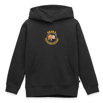 Vaterschaft PAPAS SCHNARCHSSHIRT LUSTIG - Kinder Premium Organic Hoodie - Schwarz - Vorne - AI Model Kid Male (0cm)