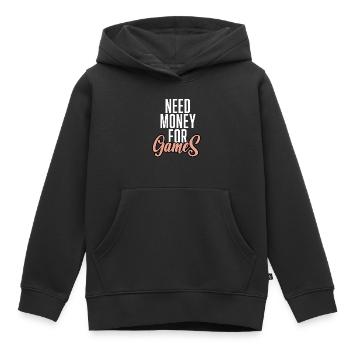 Need Money For Games - Kinder Premium Organic Hoodie - Schwarz - Vorne - AI Model Kid Male (0cm)