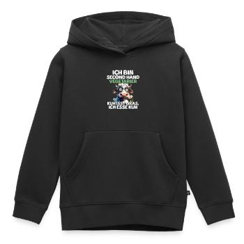 Second Hand Vegetarier - Kinder Premium Organic Hoodie - Schwarz - Vorne - AI Model Kid Male (0cm)