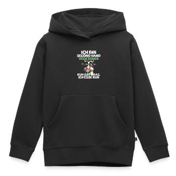 Second Hand Vegetarier - Kinder Premium Organic Hoodie - Schwarz - Vorne - AI Model Kid Male (0cm)
