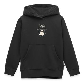 Rupture fantomatique-humour-rencontre-erreur-célibataire - Sweat Premium à capuche enfant bio - noir - Devant - AI Model Kid Male (0cm)