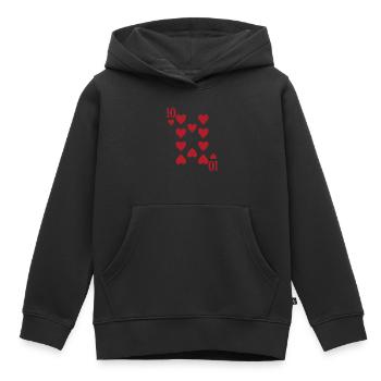 Cards Heart Ten Skat Poker Doppelkopf - Kids Premium Organic Hoodie - black - Front - AI Model Kid Male (0cm)