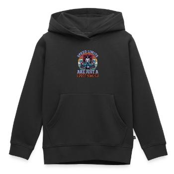 Les limites de vitesse des courses automobiles ne sont qu’un pilote de course - Sweat Premium à capuche enfant bio - noir - Devant - AI Model Kid Male (0cm)