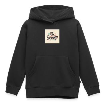 Six dix-sept lettres rétro de gribouillis - Sweat Premium à capuche enfant bio - noir - Devant - AI Model Kid Male (0cm)