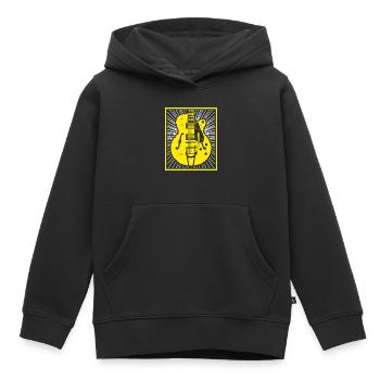 Silhouette de guitare rétro - Sweat Premium à capuche enfant bio - noir - Devant - AI Model Kid Male (0cm)