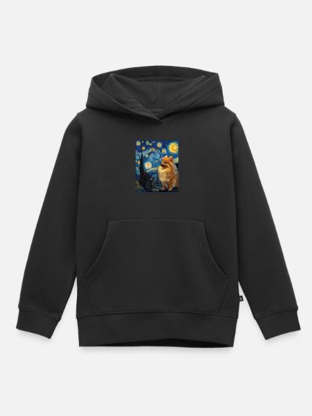 Zwergspitz Spitz Pomeranian - Kinder Premium Organic Hoodie - Schwarz