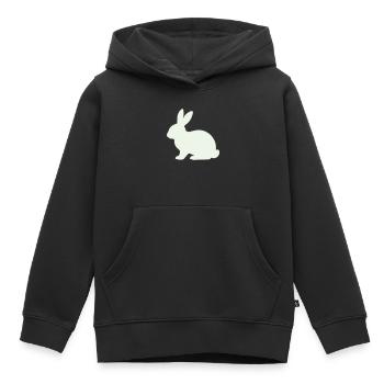 Zarte Kaninchen Silhouette - Kinder Premium Organic Hoodie - Schwarz - Vorne - AI Model Kid Male (0cm)