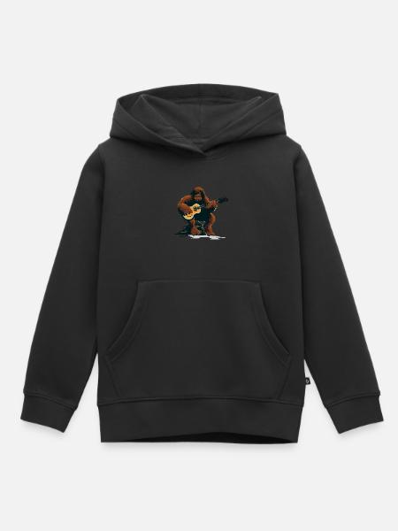 Bigfoot spielt Gitarre - Kinder Premium Organic Hoodie - Schwarz