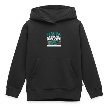 Funny Fencing Athlete Coach Combat Sports Sword - Kinder Premium Organic Hoodie - Schwarz - Vorne - AI Model Kid Male (0cm)
