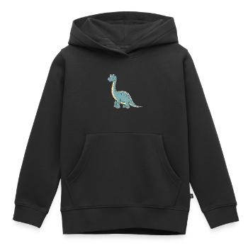 Dinosaure - Sweat Premium à capuche enfant bio - noir - Devant - AI Model Kid Male (0cm)