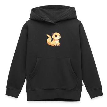 Mangouste - Sweat Premium à capuche enfant bio - noir - Devant - AI Model Kid Male (0cm)