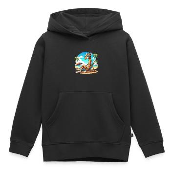 Urlaub Glückseligkeit Giraffe Faul für einen - Kinder Premium Organic Hoodie - Schwarz - Vorne - AI Model Kid Male (0cm)