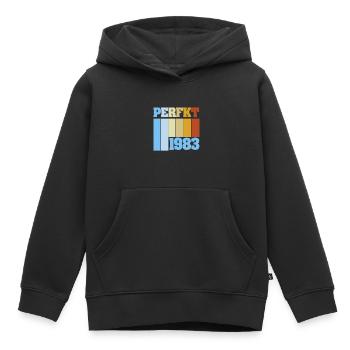 Perfekt 1983 - Kinder Premium Organic Hoodie - Schwarz - Vorne - AI Model Kid Male (0cm)