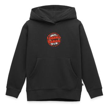 Man Baran - Sweat Premium à capuche enfant bio - noir - Devant - AI Model Kid Male (0cm)