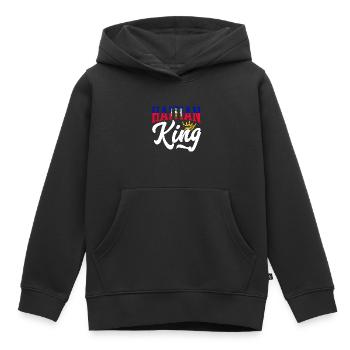 Haïti Roi Haïti Haïti Drapeau - Sweat Premium à capuche enfant bio - noir - Devant - AI Model Kid Male (0cm)