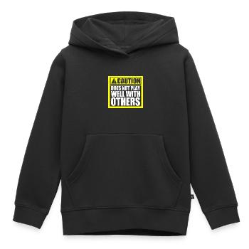 La prudence ne joue pas bien avec les autres 56 - Sweat Premium à capuche enfant bio - noir - Devant - AI Model Kid Male (0cm)