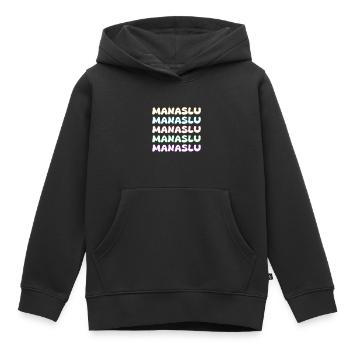 Ascension du Manaslu - Sweat Premium à capuche enfant bio - noir - Devant - AI Model Kid Male (0cm)