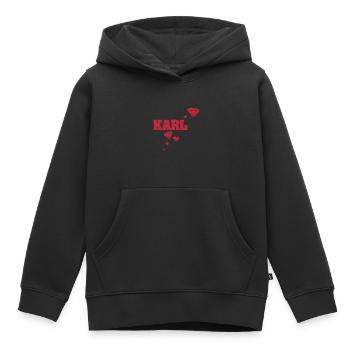 Karl - Kinder Premium Organic Hoodie - Schwarz - Vorne - AI Model Kid Male (0cm)