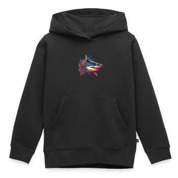 Shark - Kids Premium Organic Hoodie - black - Front - AI Model Kid Male (0cm)