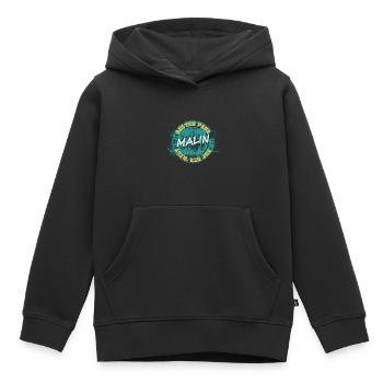 Fête des Pères Malin - Sweat Premium à capuche enfant bio - noir - Devant - AI Model Kid Male (0cm)