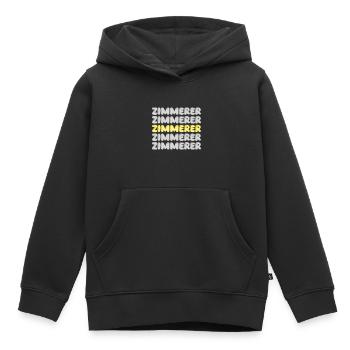 Charpentier de travail - Sweat Premium à capuche enfant bio - noir - Devant - AI Model Kid Male (0cm)