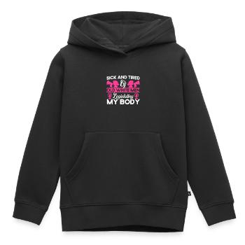 Égalité des sexes Égalité des sexes - Sweat Premium à capuche enfant bio - noir - Devant - AI Model Kid Male (0cm)