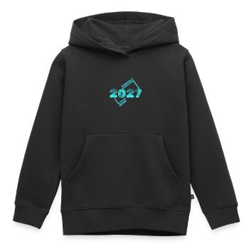 Born 2027 - Kids Premium Organic Hoodie - black - Front - AI Model Kid Male (0cm)