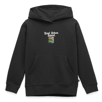 Librarian Read Return Repeat Library Worker Book - Kinder Premium Organic Hoodie - Schwarz - Vorne - AI Model Kid Male (0cm)