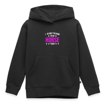 Amoureux des chevaux Équitation équestre - Sweat Premium à capuche enfant bio - noir - Devant - AI Model Kid Male (0cm)