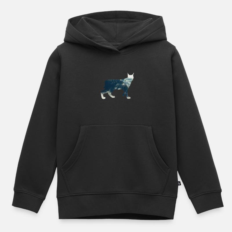 Lynx - Sweat Premium à capuche enfant bio - noir